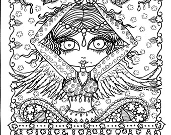 Instant Download Enlighten Yoga Art To Color Digi Stamp Adult Coloring Pages