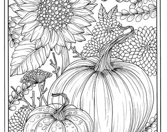 Fall Coloring Etsy