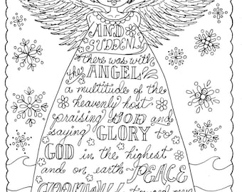 Christmas Angel Christian Coloring Page Adult Books Pages Scriptures