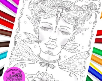 Fairy Color Page Etsy