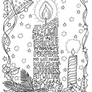 Christmas Candle Coloring page Christian Scripture Color book pages