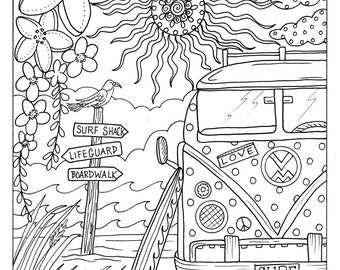 surfing coloring pages printable