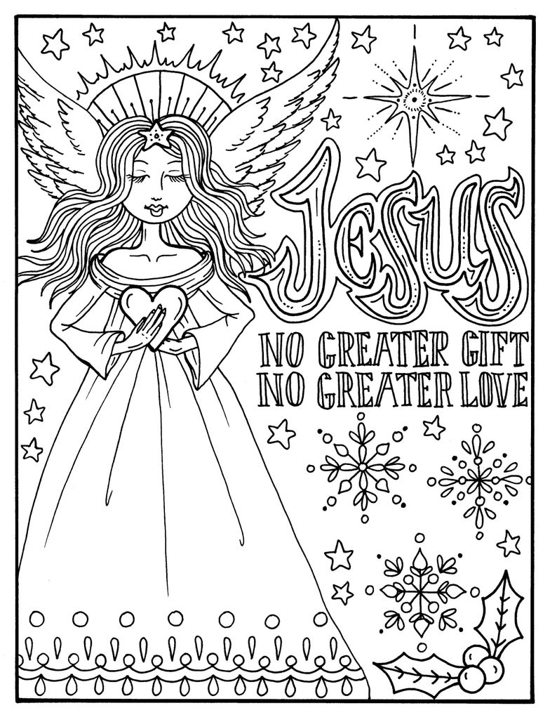 Christmas Angel Coloring Page, Coloring Fun for Christmas, Christian ...