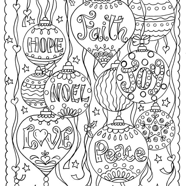 Christmas Christian coloring page, digital, printable, adult coloring, church, bible, sunday school