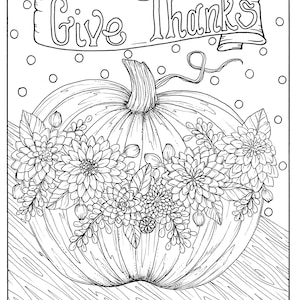 5 Pages Fabulous Fall Digital Downloads to Color Punpkins, crows, sunflowers, gourds, squirrel, thanks, autumn, image 5