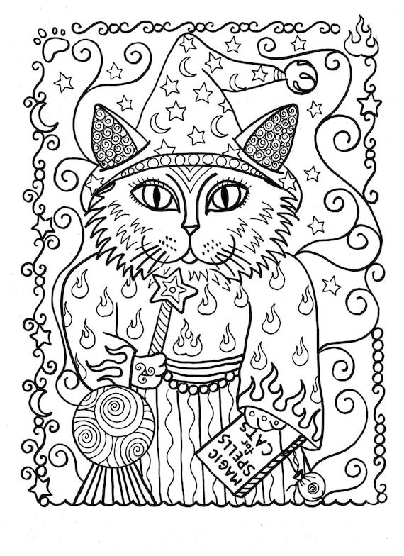 Download 5 Pages Instant Download Coloring for Adults Fantasy | Etsy