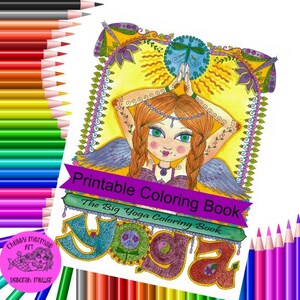 Livre de coloriage de yoga numérique, téléchargement instantané, livre de coloriage adulte, om, paix, harmonie, timbres digi