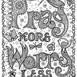 INSTANT Download Pray More Digi Print Original Art for You to CoLoRr Size  81/2 x 11