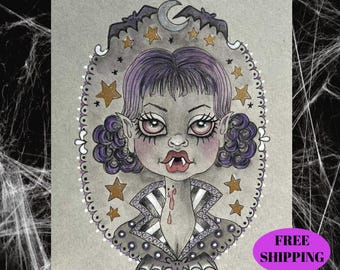 ORIGINAL WATERCOLOR art. Fantasy art, Gothic Halloween
