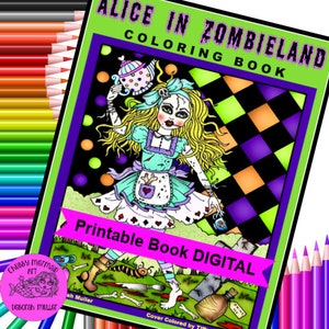 Alice in Zombieland Digital Coloring Book, PDF, Fantasy Art, Alice in ...