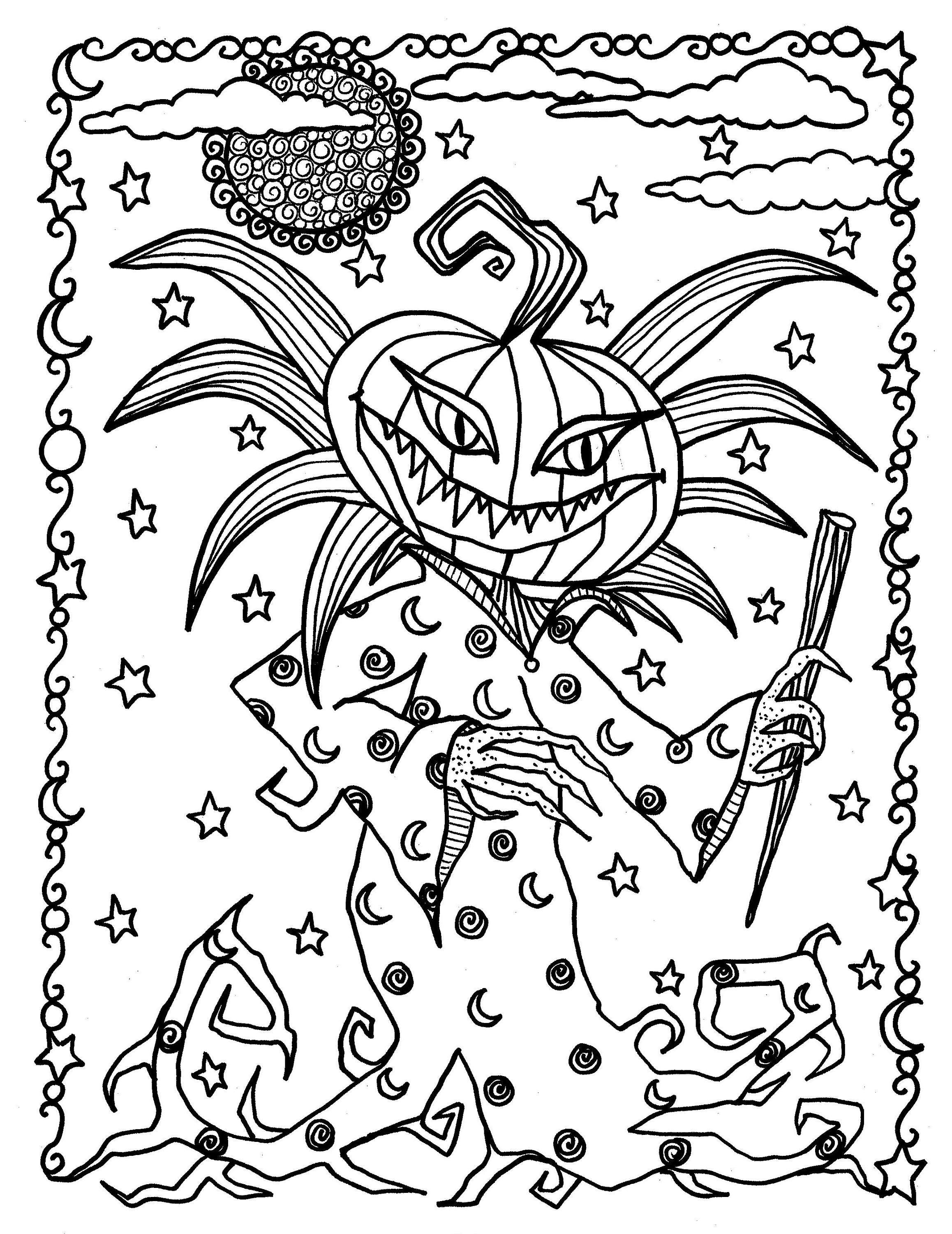 Halloween Digital Coloring Book adult coloring color pages