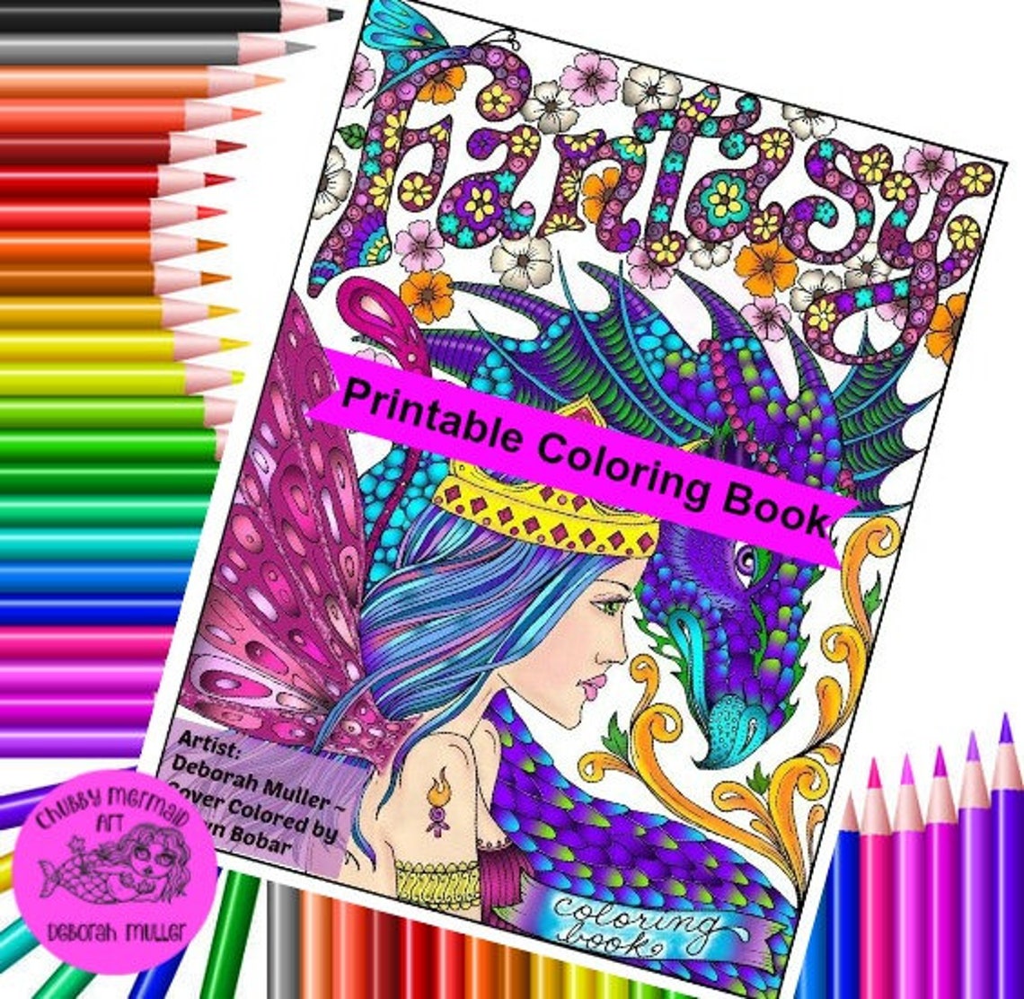 Fantasy Digital Download Printable Book, Adult Coloring, Coloring Digi ...