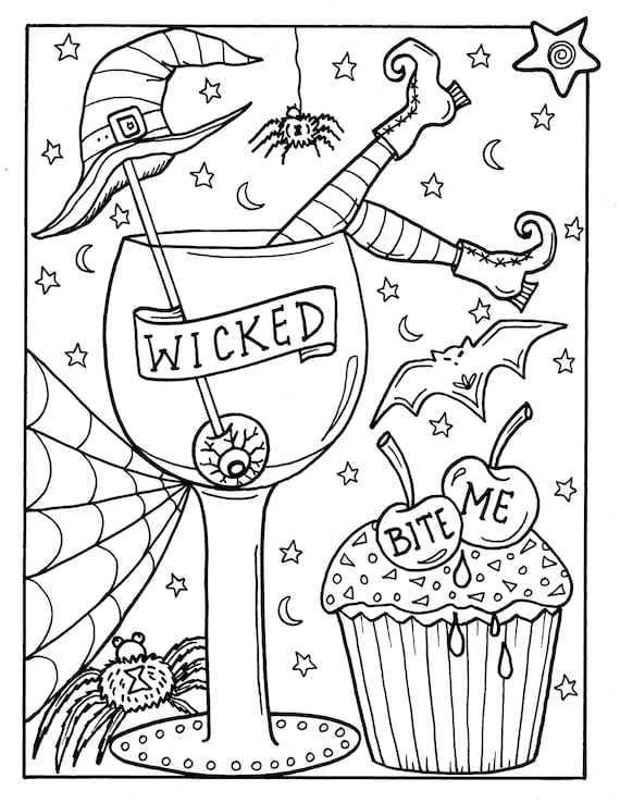 12 Printable Halloween Coloring Sheets: (Unique)! - The Graphics Fairy