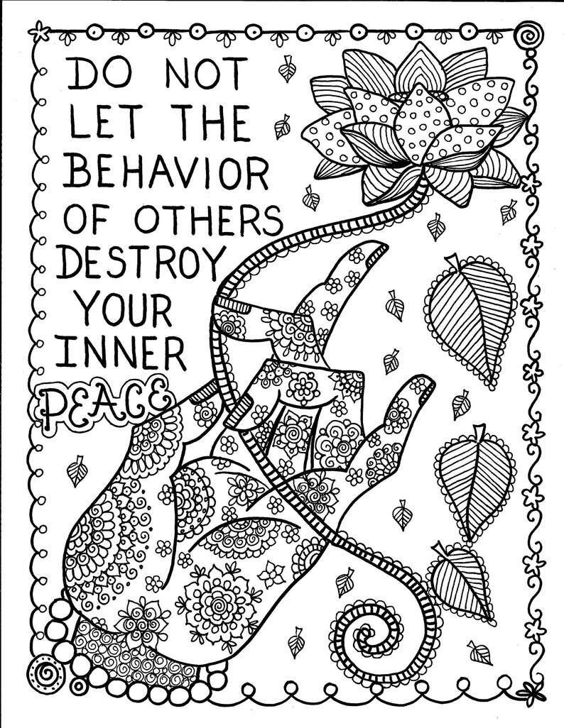 Download 5 Pages Inspiring Coloring pages mantras/yoga/peace/om ...