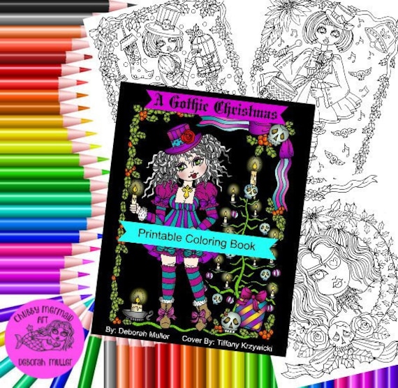 A Gothic Christmas Digital Coloring Book Fun Coloring Pages Digi Printable All Ages Fashion Goth Victorian
