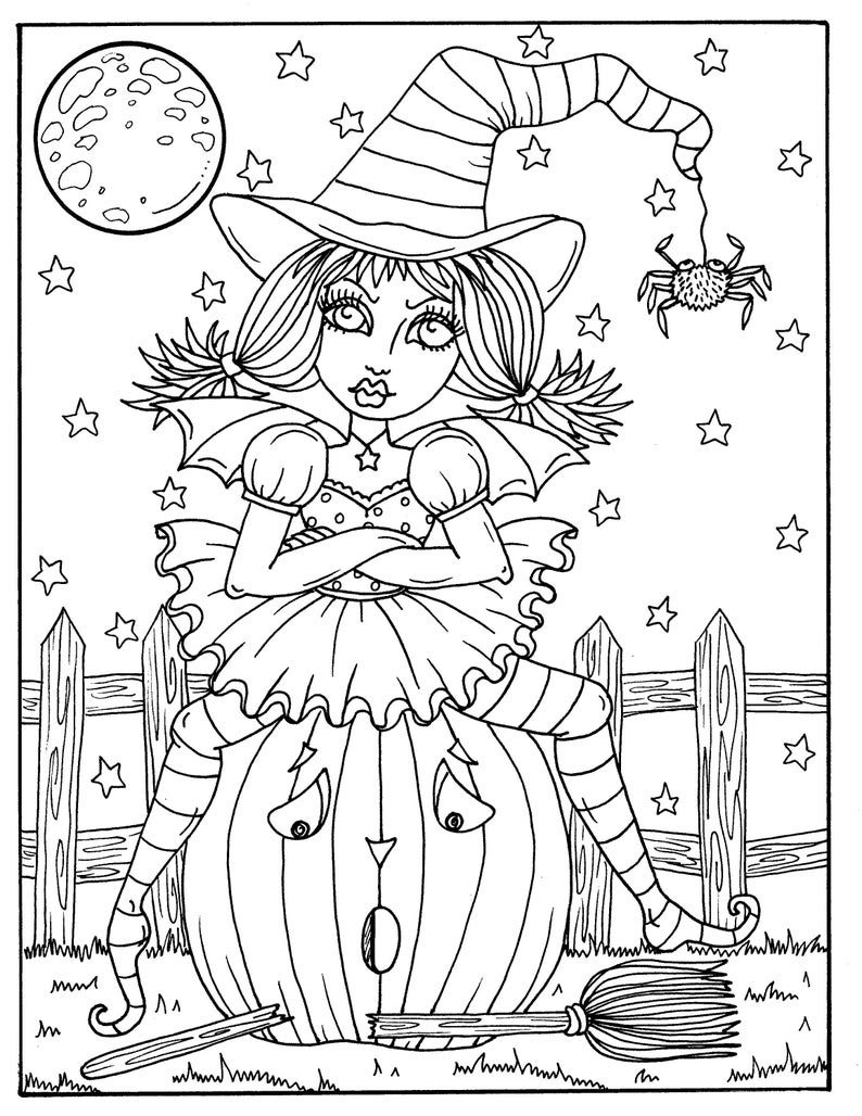 Hocus Pocus Witches Printable Coloring Pages for Adults - Etsy Norway