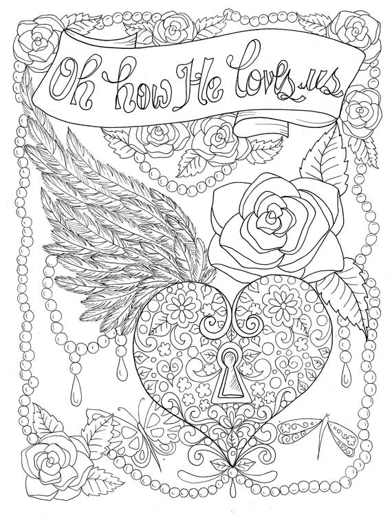 Christian Worship coloring page Instant download/church/  bible/God/hymns/music/color book/adult coloring