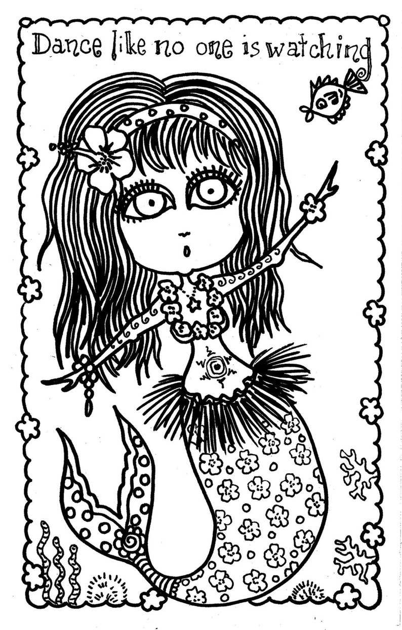 5 pages instant download mermaid girls to color or make into etsy
