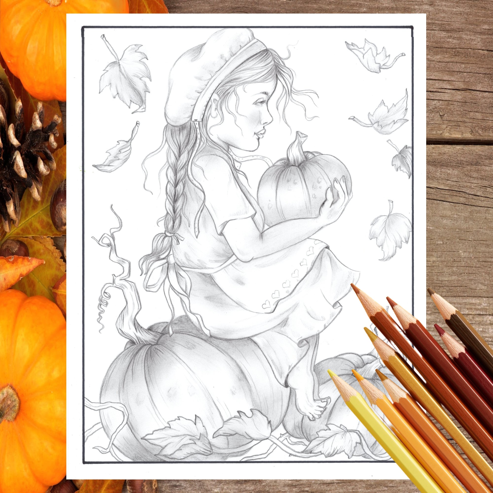 Thanksgiving Adult Greyscale Coloring Page Inspiration