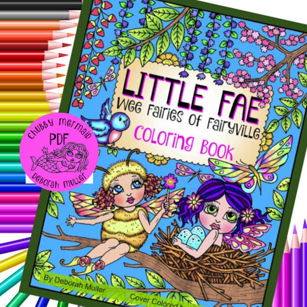 Little Fae Coloring Book Digital. Wee fairies to color. adult coloring, fairy art, fae, magical, fairies, pixies. Instant download.