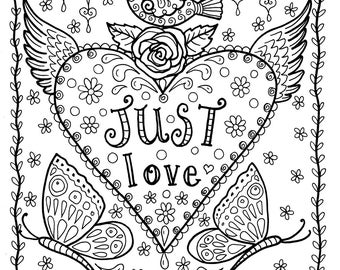 love coloring page etsy