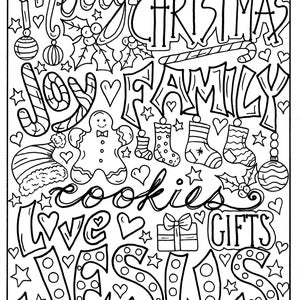 5 Pages Christmas Coloring Christian, Religious, scripture, Jesus, digital, digi stamp, coloring pages, adult coloring books image 5
