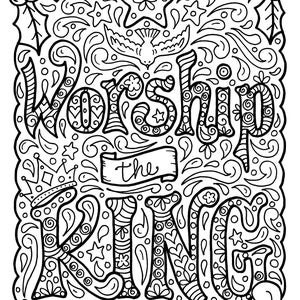 5 Pages Christmas Coloring Christian, Religious, scripture, Jesus, digital, digi stamp, coloring pages, adult coloring books image 3