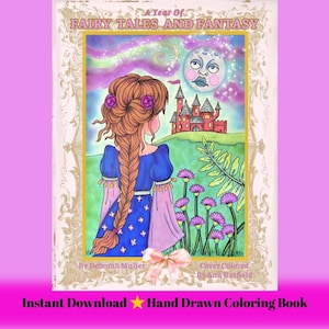A Year of Fairy Tales and Fantasy PDF Coloring Book. Beautiful Hand-drawn art.  No AI