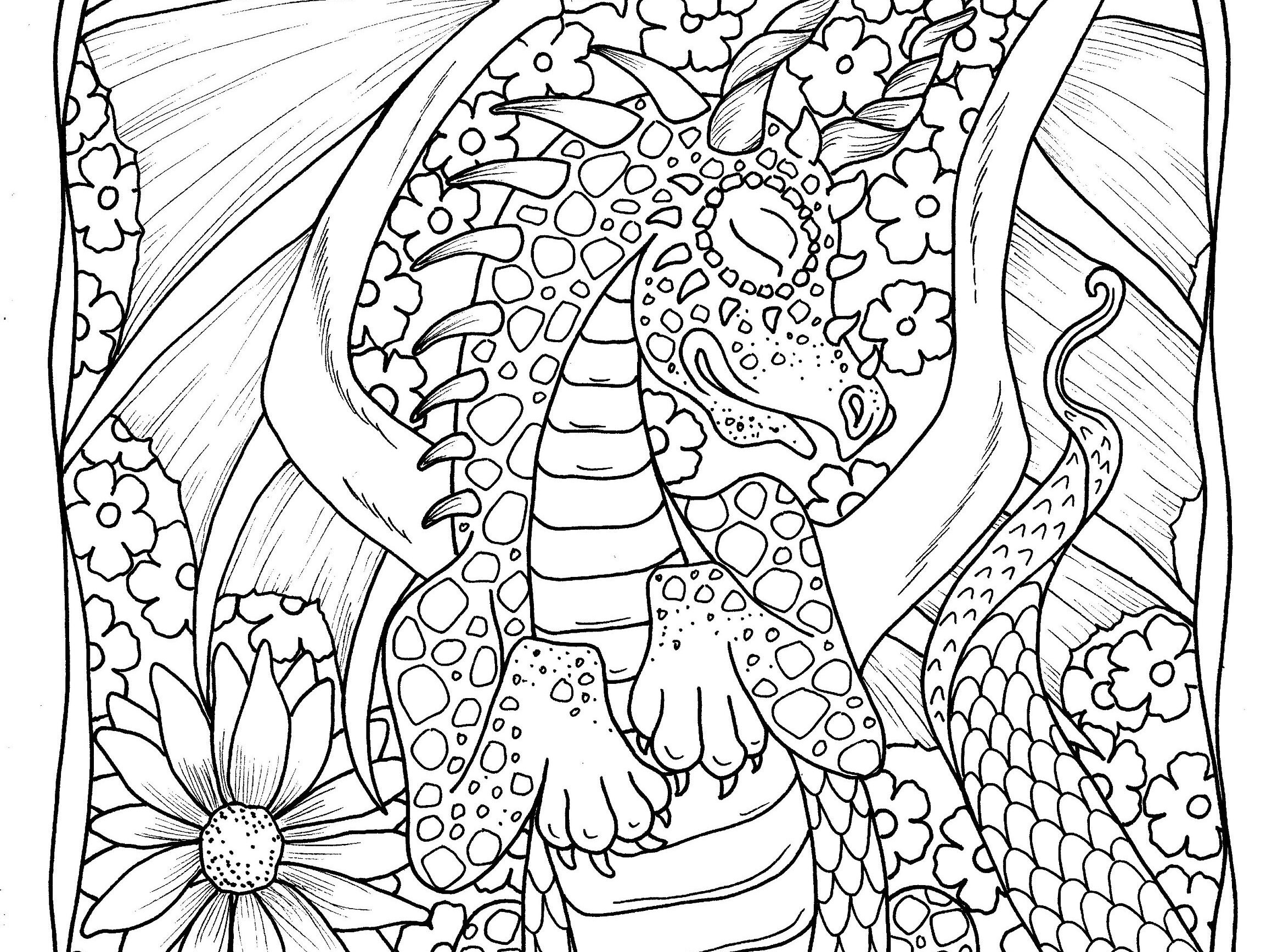 Dragon Life Coloring Book Instant Download. Fantasy Coloring Etsy