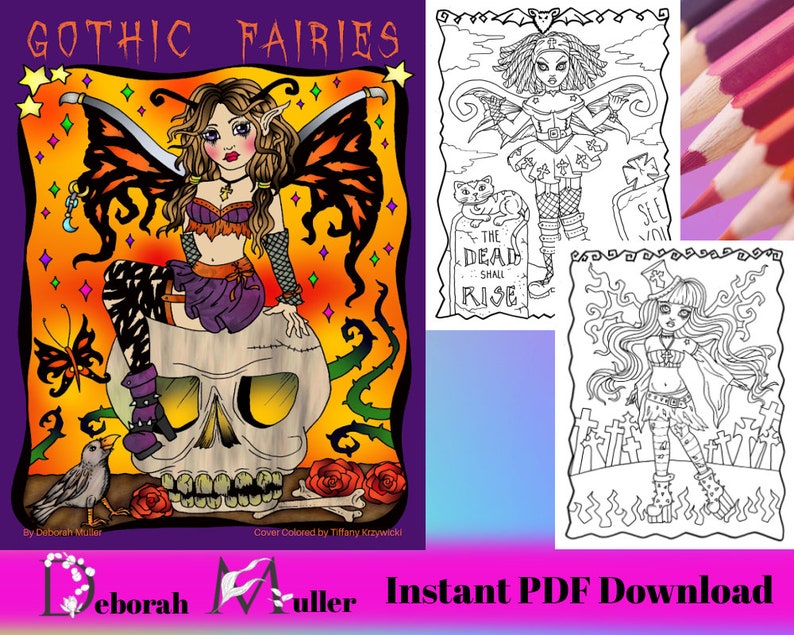 Gothic Fairies Coloring Book. 32 Pages of Coloring Fun. - Etsy
