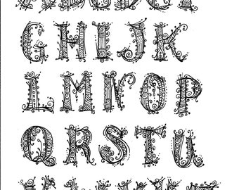 Instantánea descargar alfabeto de henna estilo tiza arte decoración/colorear libros/color/color páginas/Letras