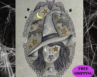 ORIGINAL WATERCOLOR art. Fantasy art, Gothic Halloween