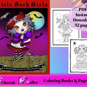 LITTLE GOTH GIRLS Pdf Instant Download Coloring Book. Deborah Muller ...