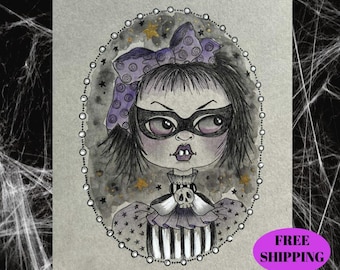 ORIGINAL WATERCOLOR art. Fantasy art, Gothic Halloween