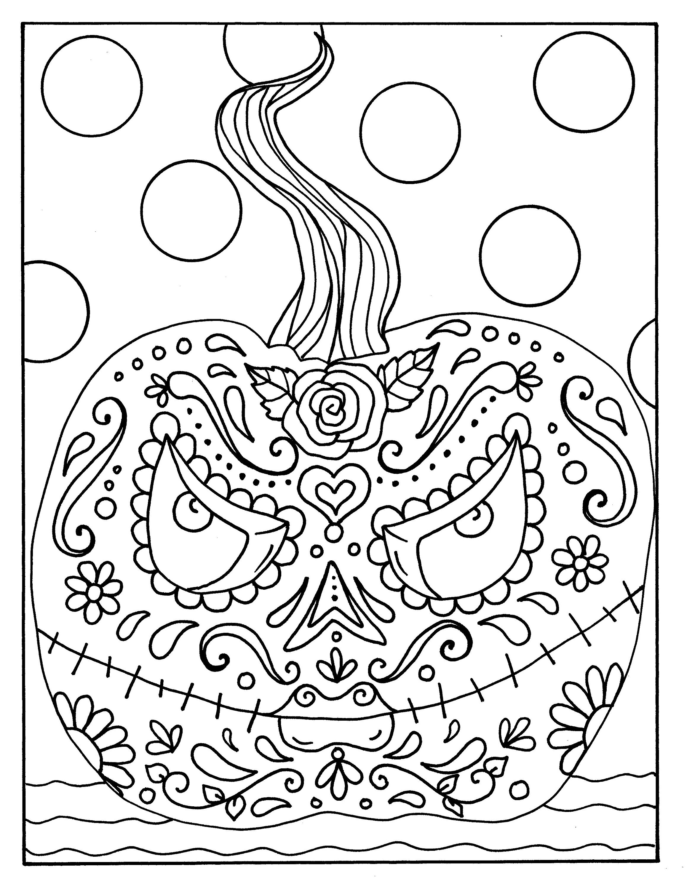 Day of the Dead Halloween Pumpkin digital coloring page -  Portugal