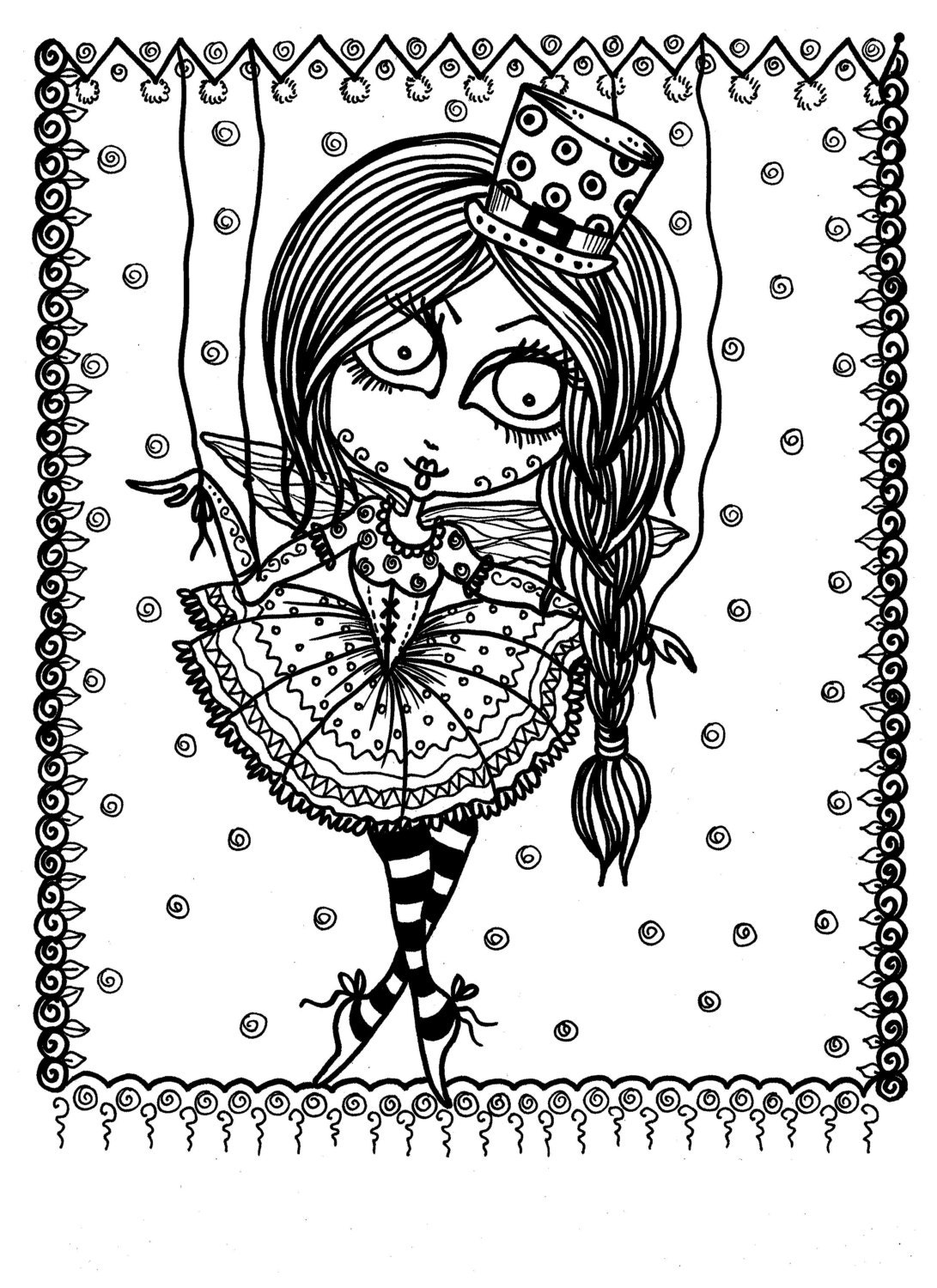 Download 5 pages Downloadable Coloring Book Pages Funky Fairy | Etsy