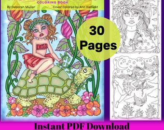 Children of the Woods PDF Coloring book. Fun and whimsical coloring. Hand drawn. 30 whimsical pages!