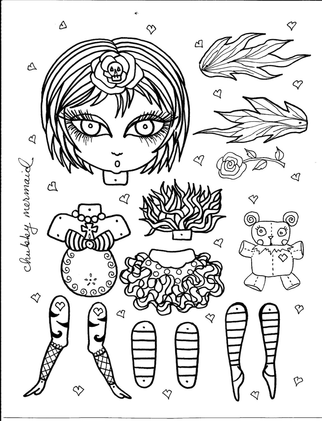 Instant Download Funky Fairy Paper Doll Be the Artist Coloring Page - Etsy