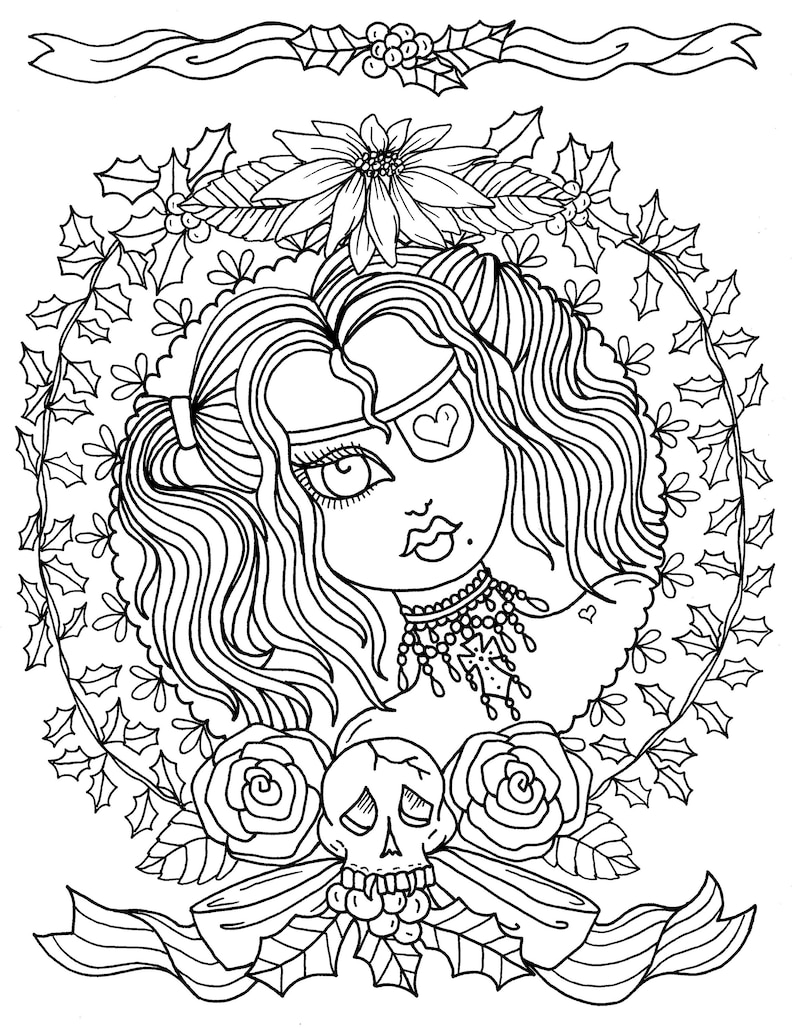 A Gothic Christmas Digital Coloring Book Fun Coloring Pages - Etsy