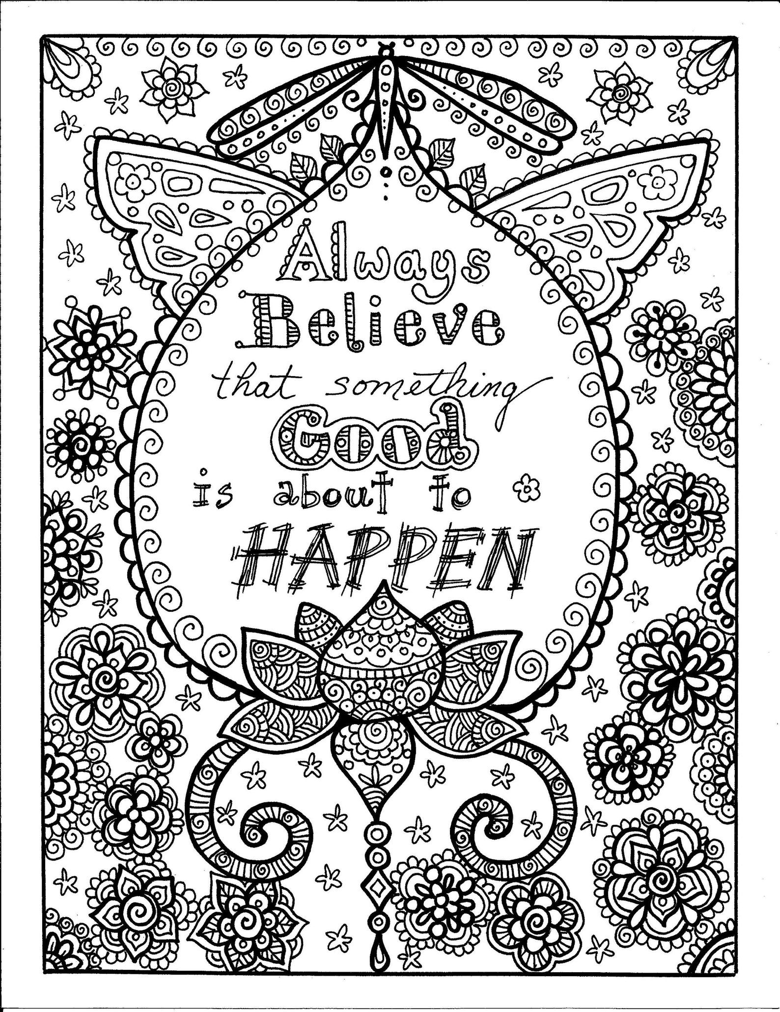 5 Pages Inspiring Coloring pages mantras/yoga/peace/om/Adult | Etsy