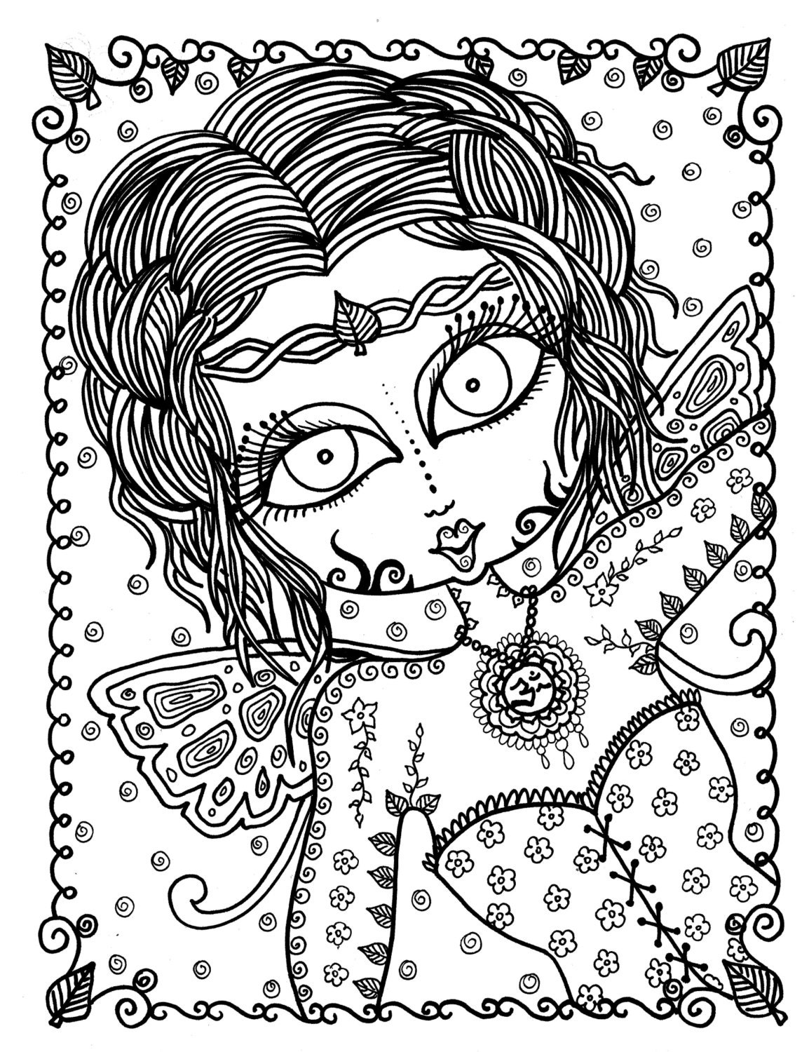 zen fairy adult coloring page instant download fairies to etsy hong kong