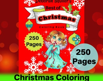 ¡Lo mejor de Navidad del Mega Libro! 250 páginas en PDF de una variedad de imágenes navideñas para colorear. Fantasía, sirenas, chicas guapas, animales, repostería