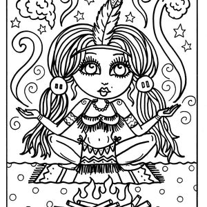 Digital Coloring Book Downloadable Cowgirls and Indians coloring pages, digi stamps, cardmaking, clip art, old west image 6