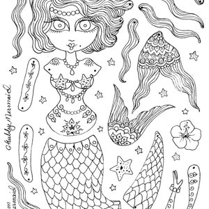 Paper Doll Instant Download Mermaid