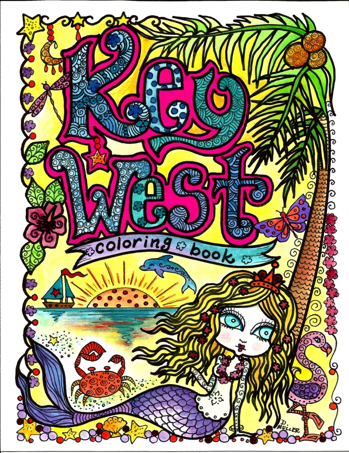 Download Coloring Book Key West Art You Be The Artist Color Florida Etsy