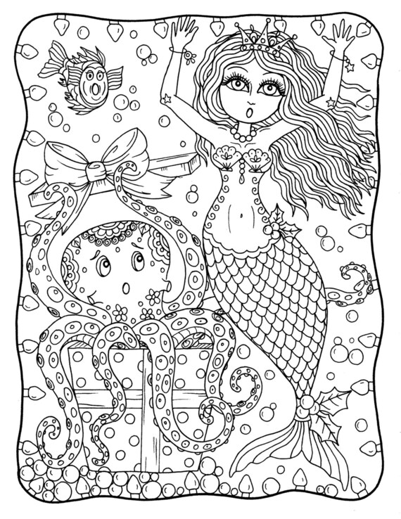 Mermaid Adult Coloring Pages 2