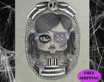 ORIGINAL WATERCOLOR art. Fantasy art, Gothic Halloween