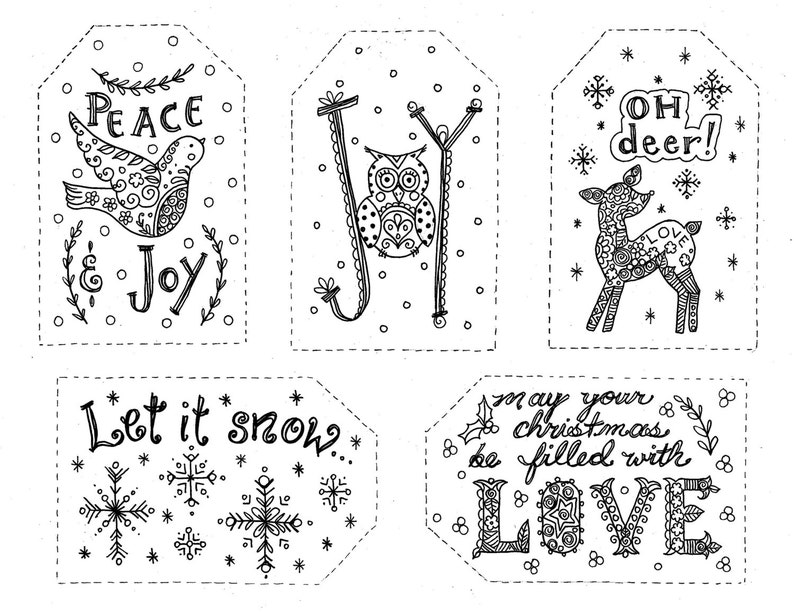 Christmas Gift Tag Coloring Pages Sketch Coloring Page