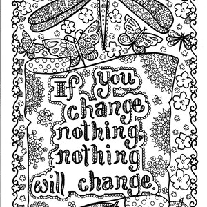 5 Pages Instant Download Be Brave Coloring Book Inspirational Art to ...
