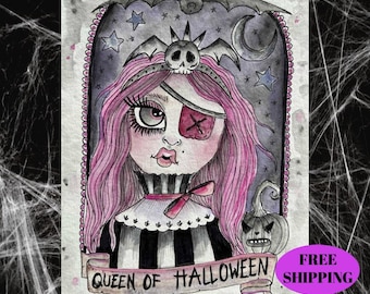ORIGINAL WATERCOLOR art. Fantasy art, Gothic Halloween